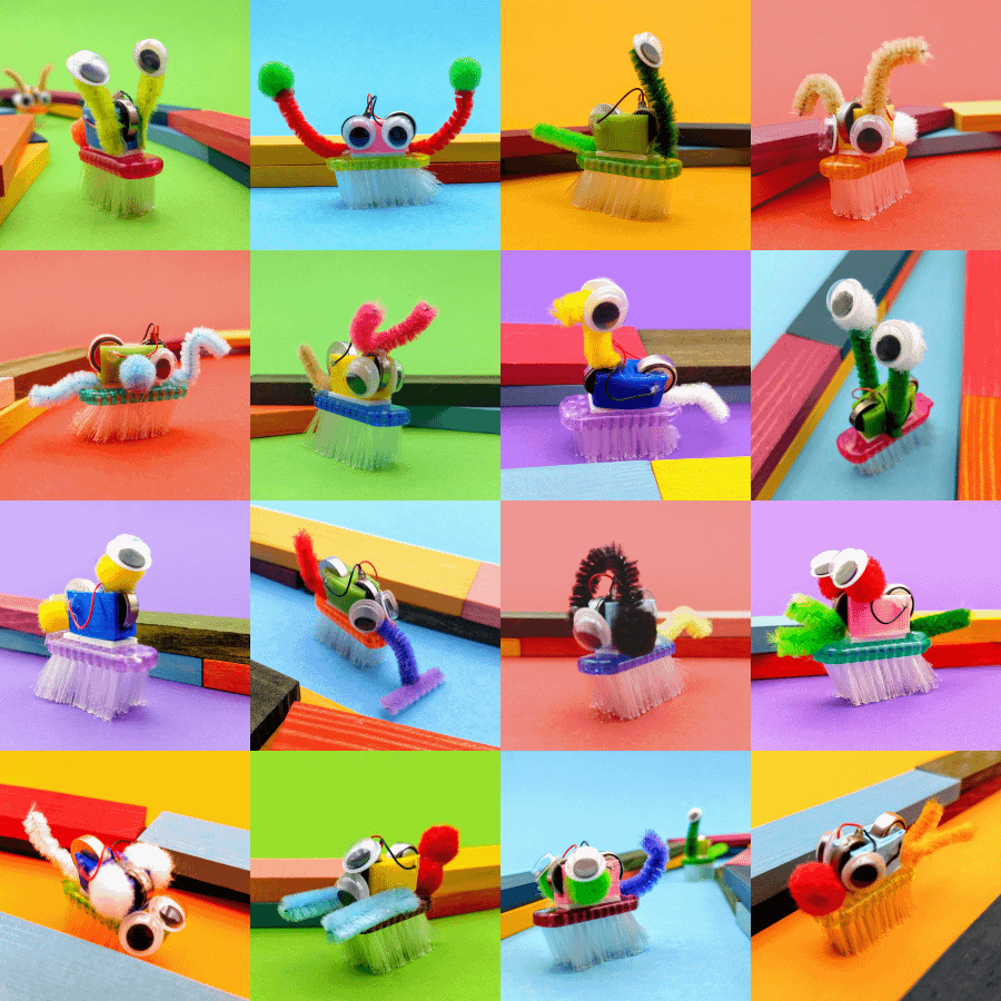 Varianten Collage-Wunderwuzzi-Roboter